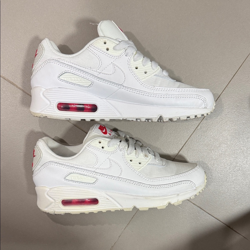 Nike Air Max White and Hot Pink Sneakers